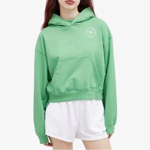 New Sporty & Rich SRHWC Cropped Hoodie - Verde/White